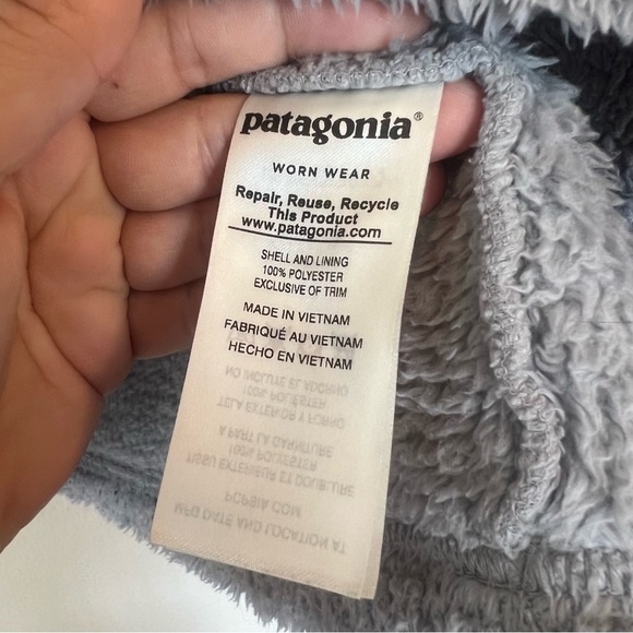 Patagonia Women’s Los Gato Fuzzy Gray 1/4 Zip Pullover Sweater Jacket Size XL - Picture 6 of 8